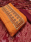 Orange Colour Designer Suit Festive Wear Embroidered Cotton Dress Material 0001
